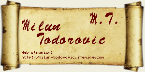 Milun Todorović vizit kartica